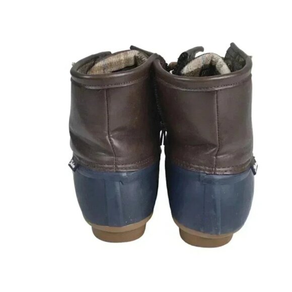 Skechers Rubber Pond Washed Out Duck  Boots Waterproof Blue Brown Size 8 - Picture 3 of 4